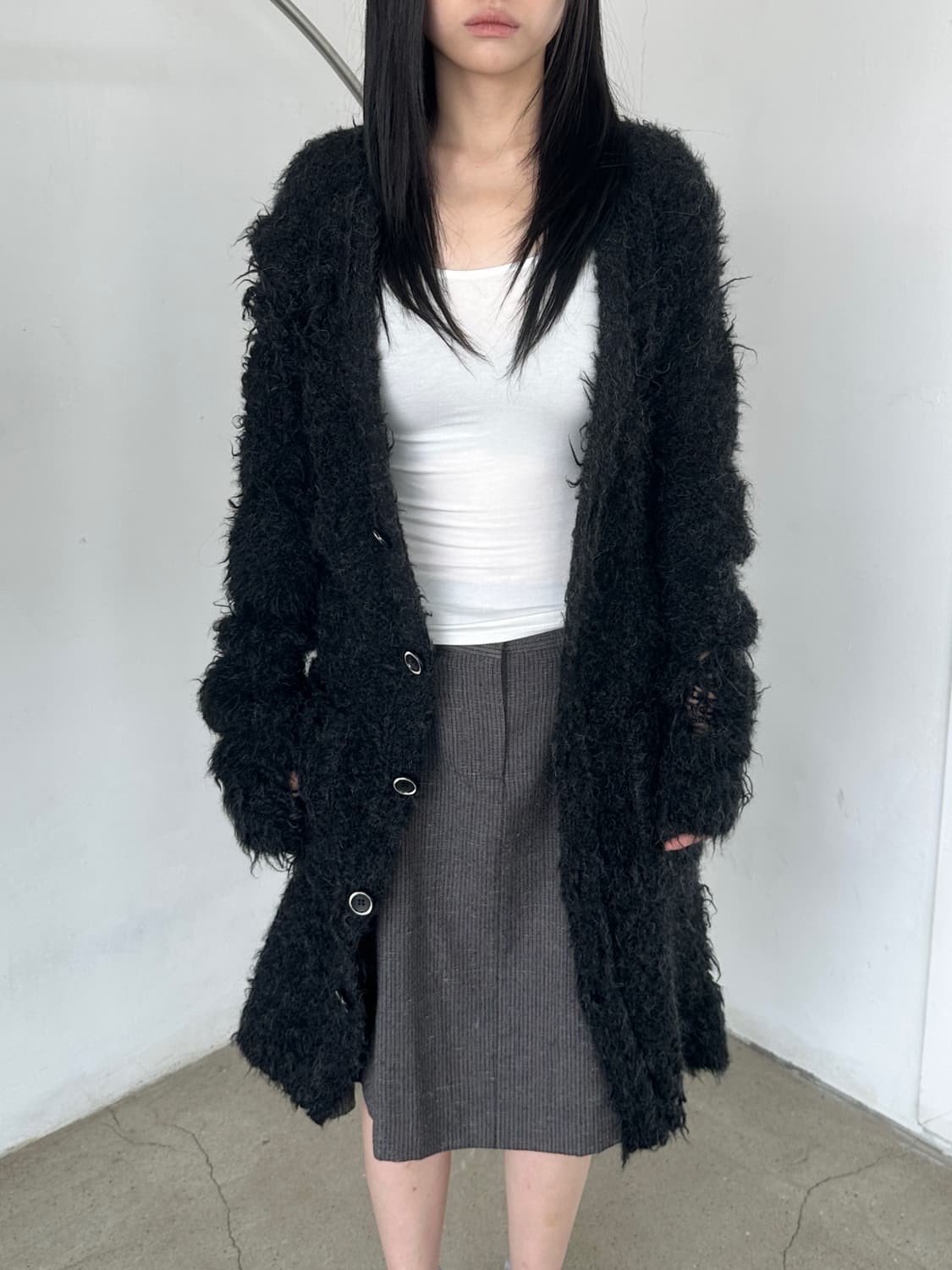 미하라 야스히로 디스트레스 모헤어 울 드레스 상품이미지2