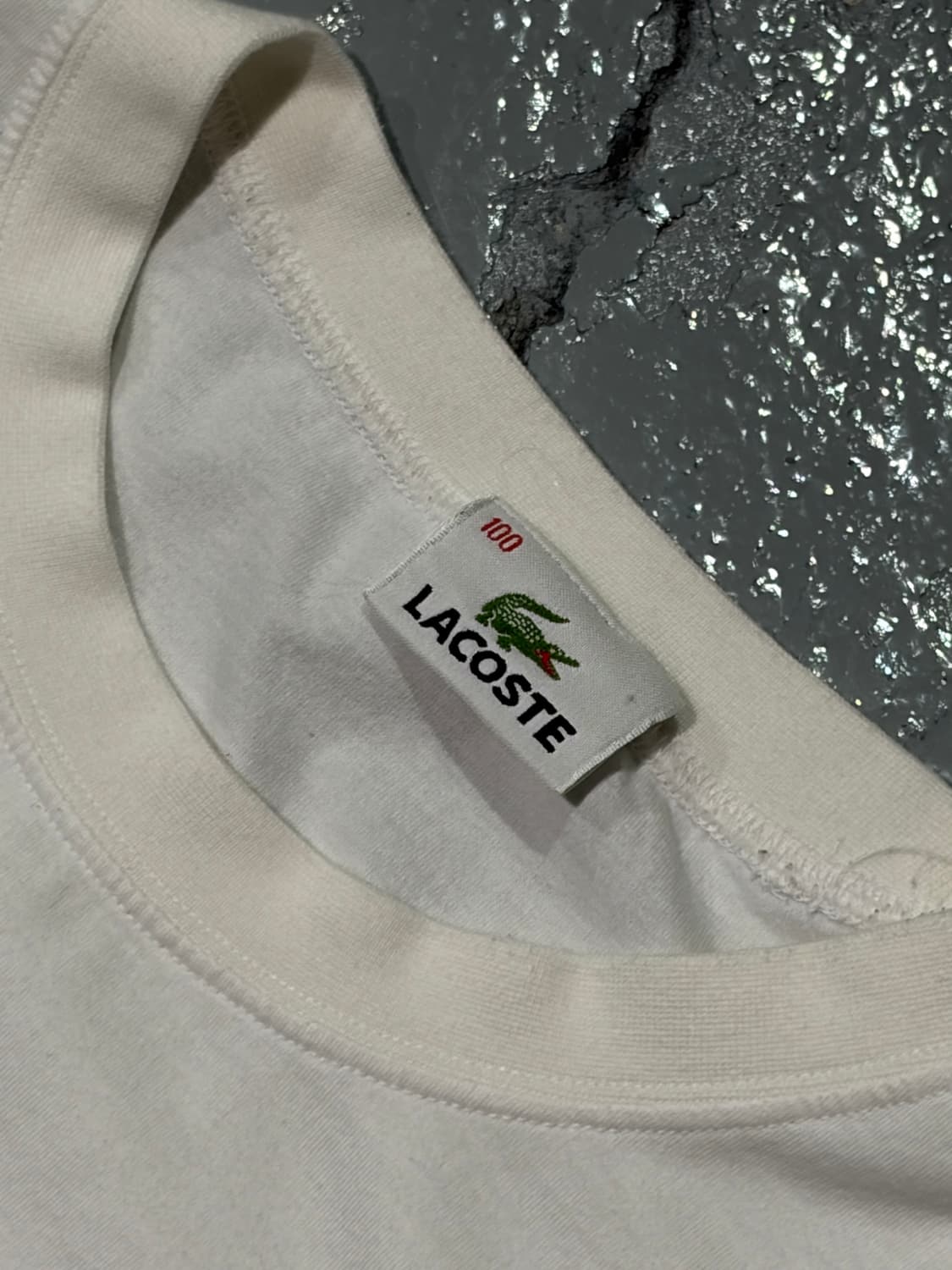 라코스테(Lacoste) 빈티지 화이트 반팔 티셔츠 상품이미지3