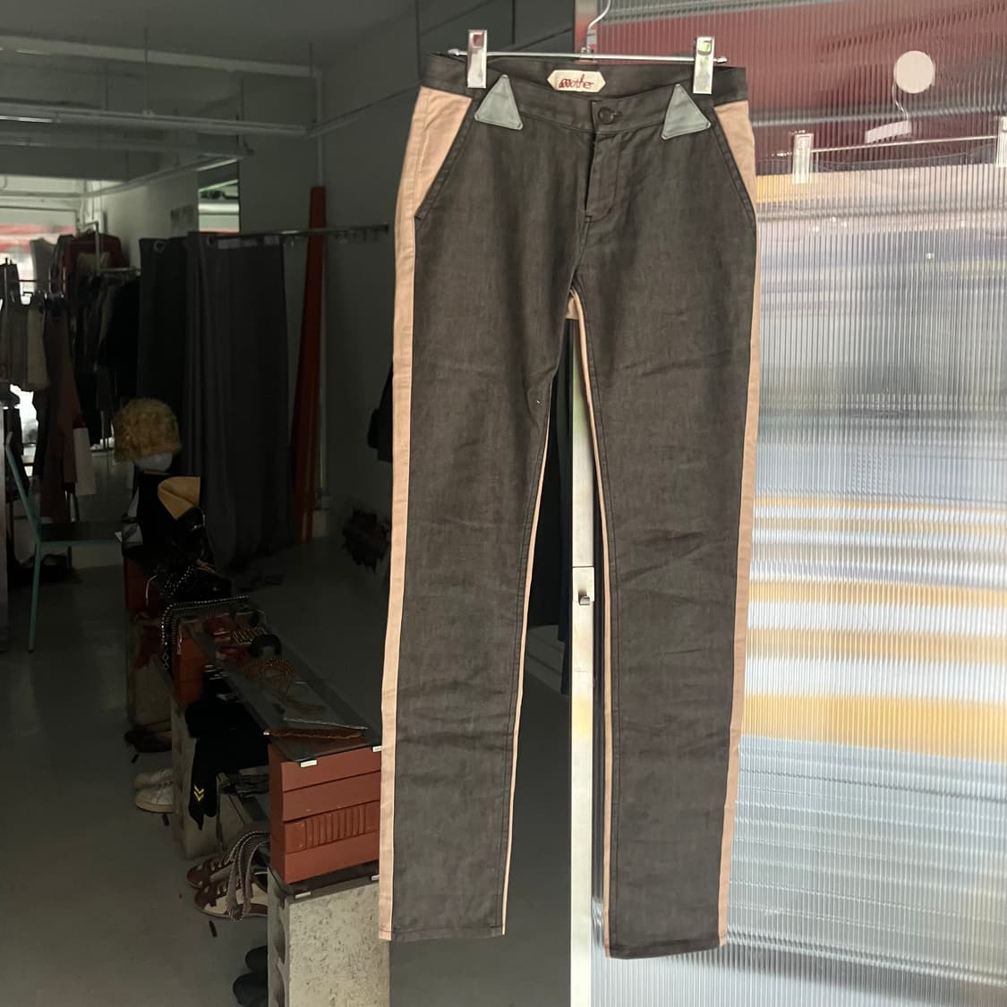 배색 코튼팬츠 상품이미지1