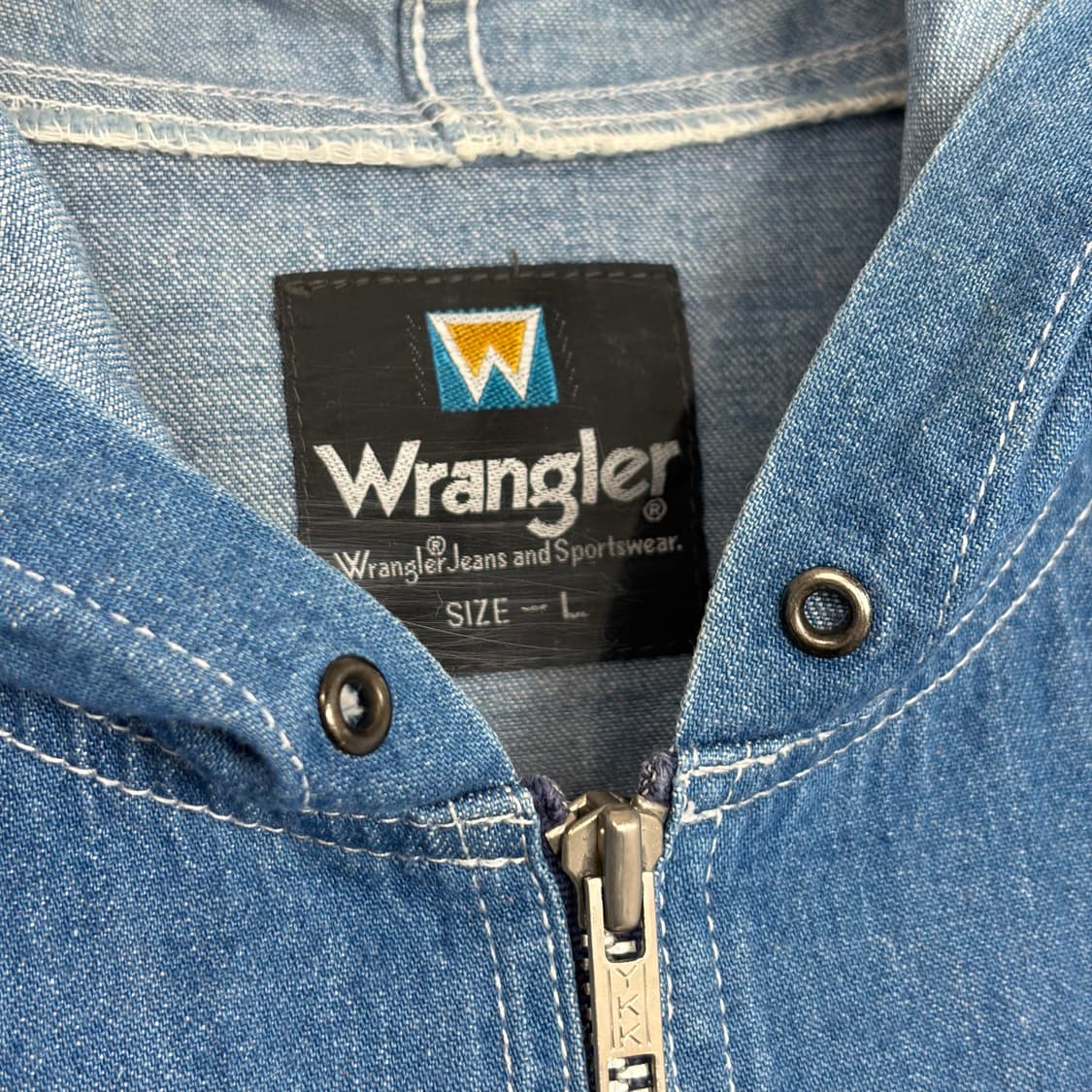 80s 랭글러 데님 청 후드 자켓 집업 상품이미지3