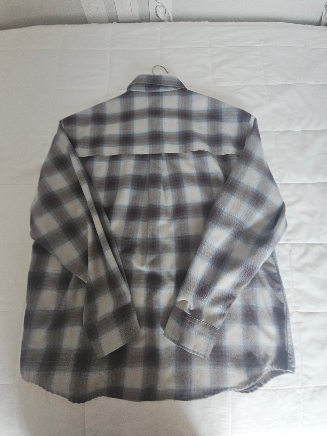 파브레가 옴브레 체크 셔츠 베이지 상품이미지4