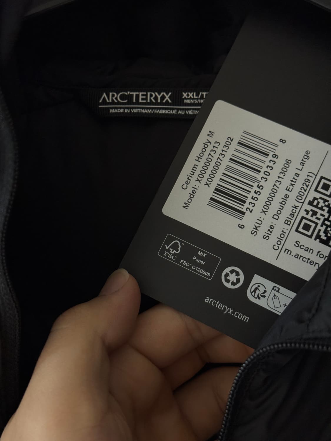 아크테릭스 경량패딩 (블랙) XXL 상품이미지5