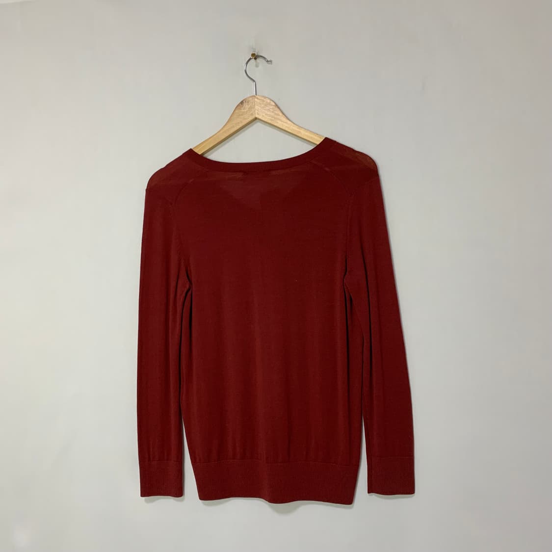 띠어리 빈티지 브이넥 긴팔 니트 레드 브라운 38사이즈 남녀공용 상품이미지5