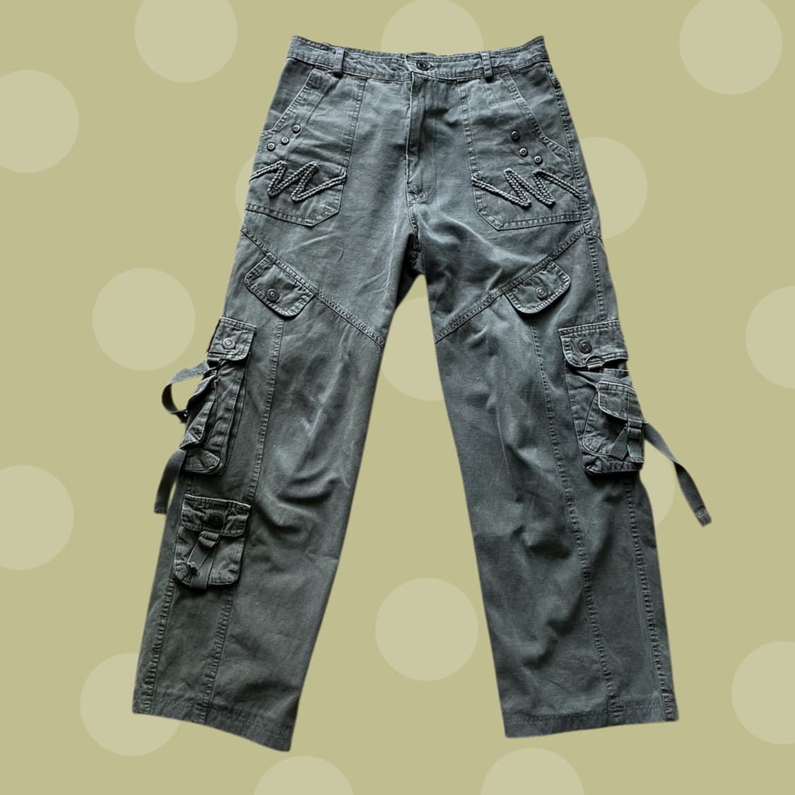 빈티지 그런지 카키 카고팬츠 상품이미지3