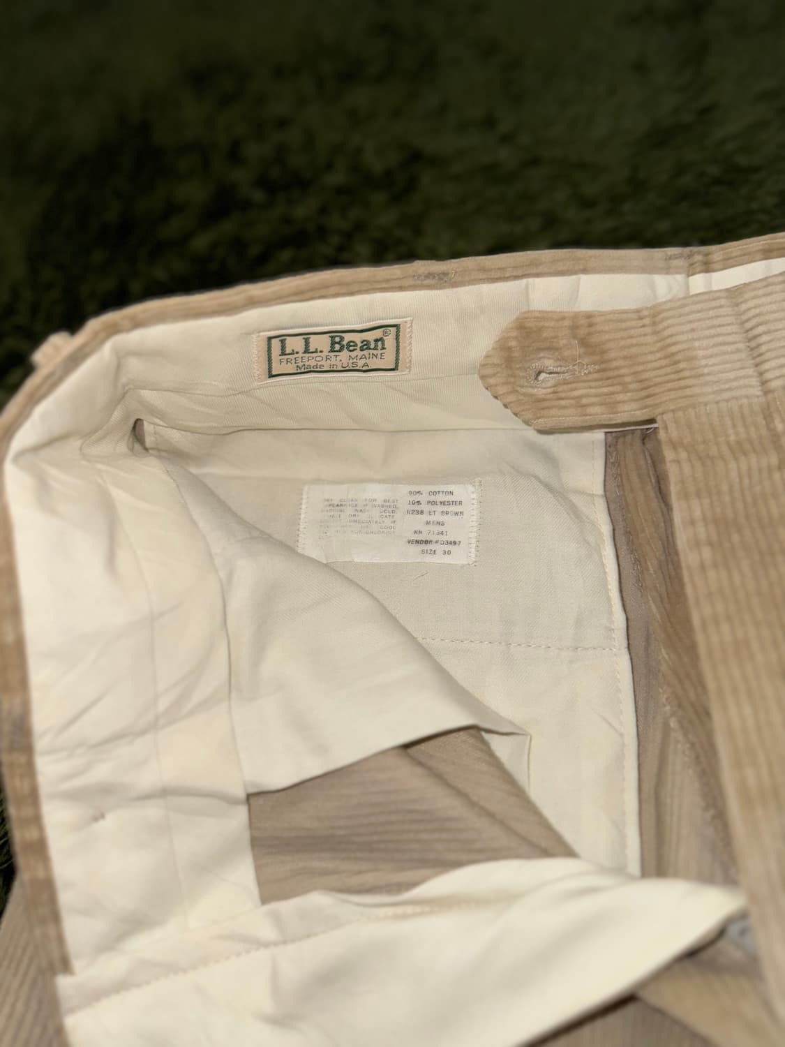 [M] 90s 엘엘빈 Made in USA 코듀로이 트라우저 상품이미지4