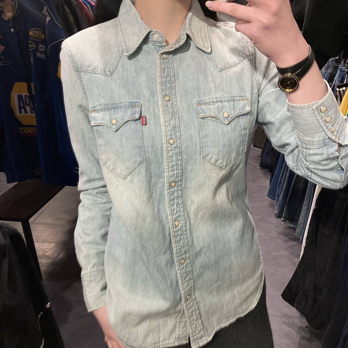 [IM] 리바이스 펄 스냅 워싱 데님 셔츠 상품이미지3