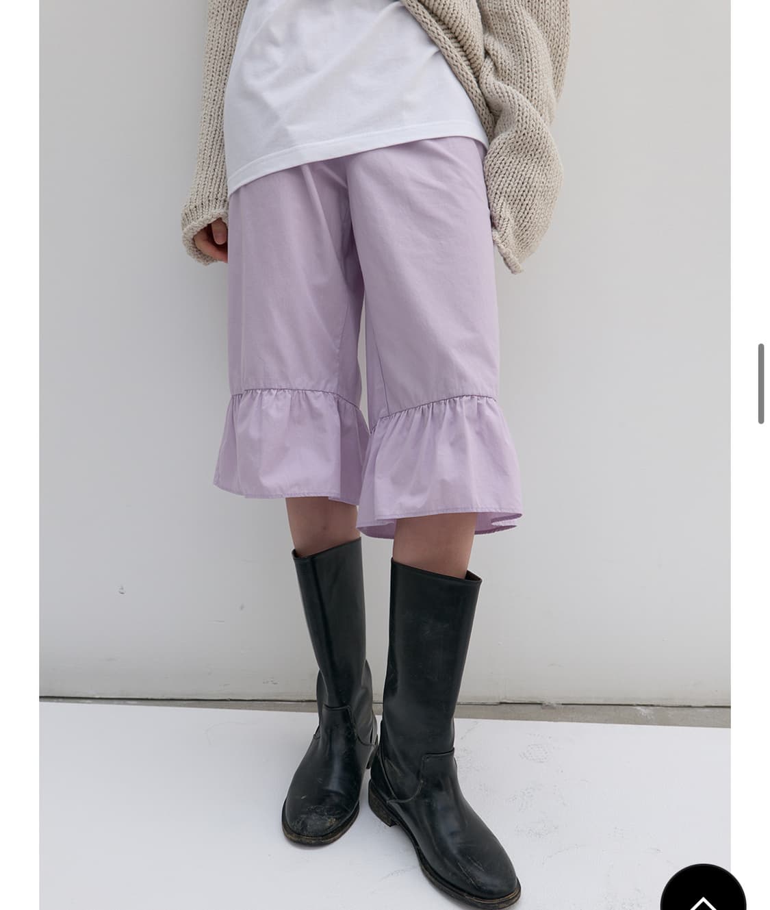 낫띵에브리띵 FRILL DETAIL COTTON PANTS IN 라벤더 상품이미지1
