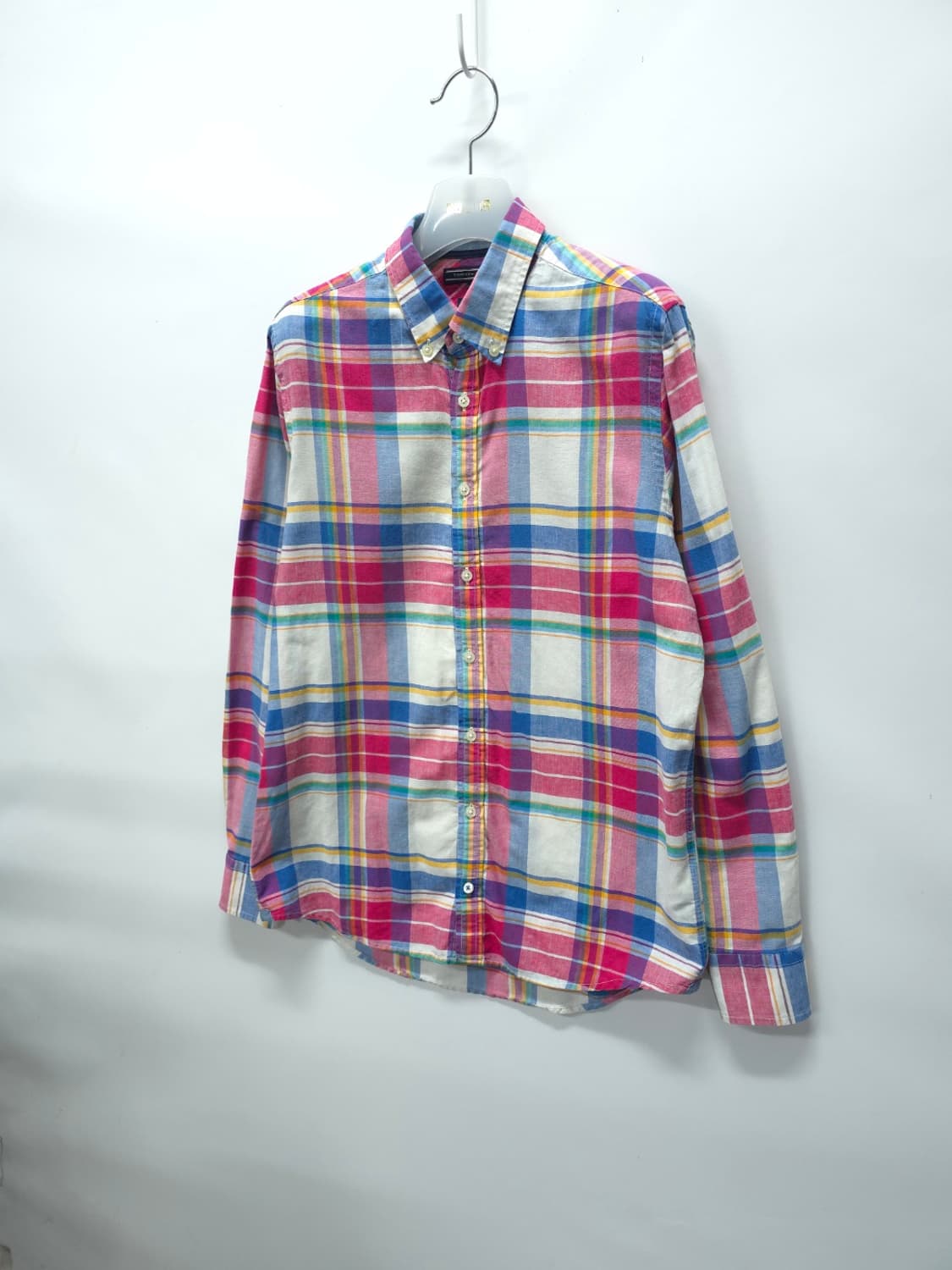 ​타미힐피거 코튼 린넨 체크 롤업 셔츠 (95~100) 상품이미지1