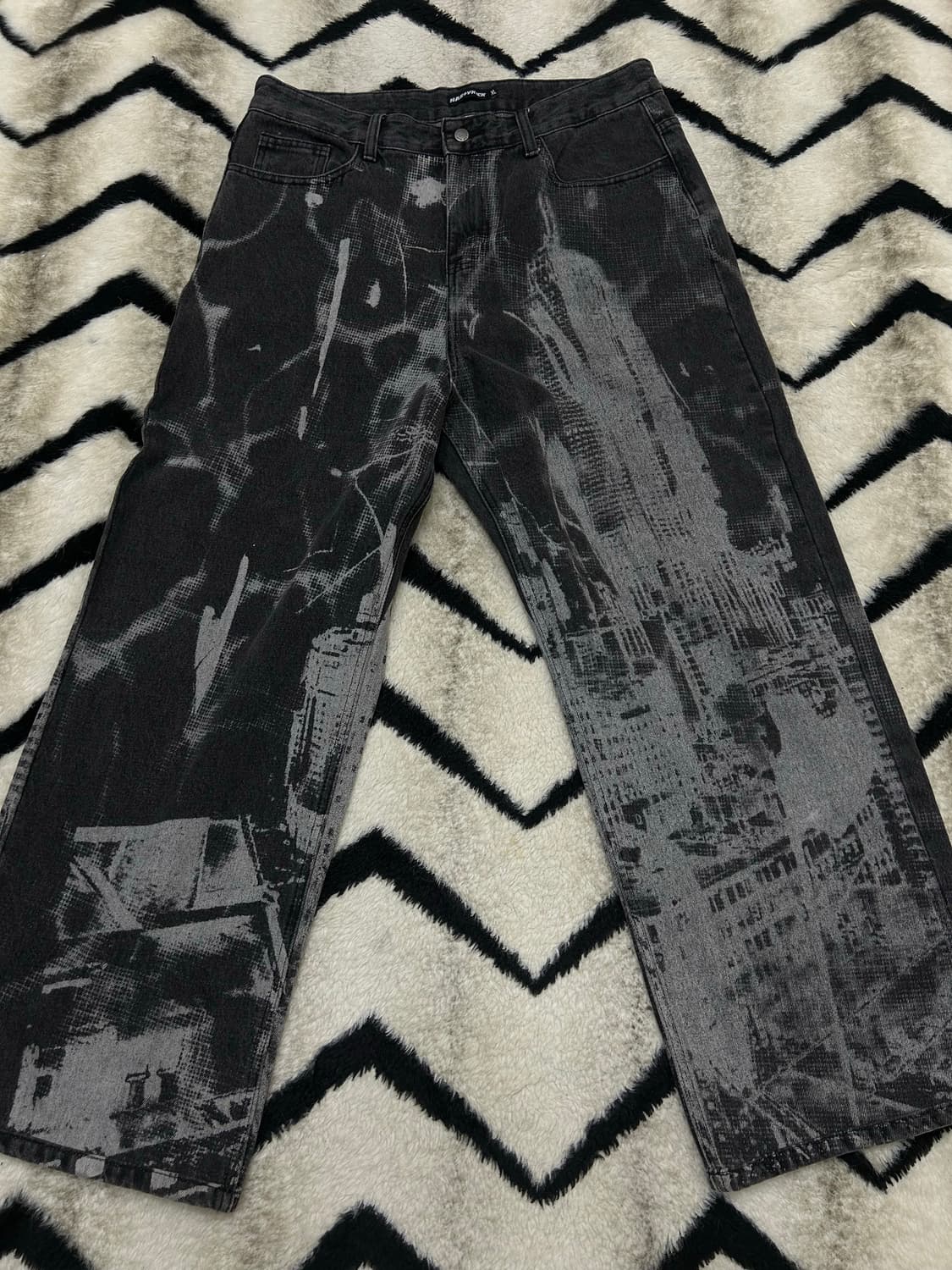 [XL]네스티킥 시티스케이프 와이드 데님팬츠 상품이미지1