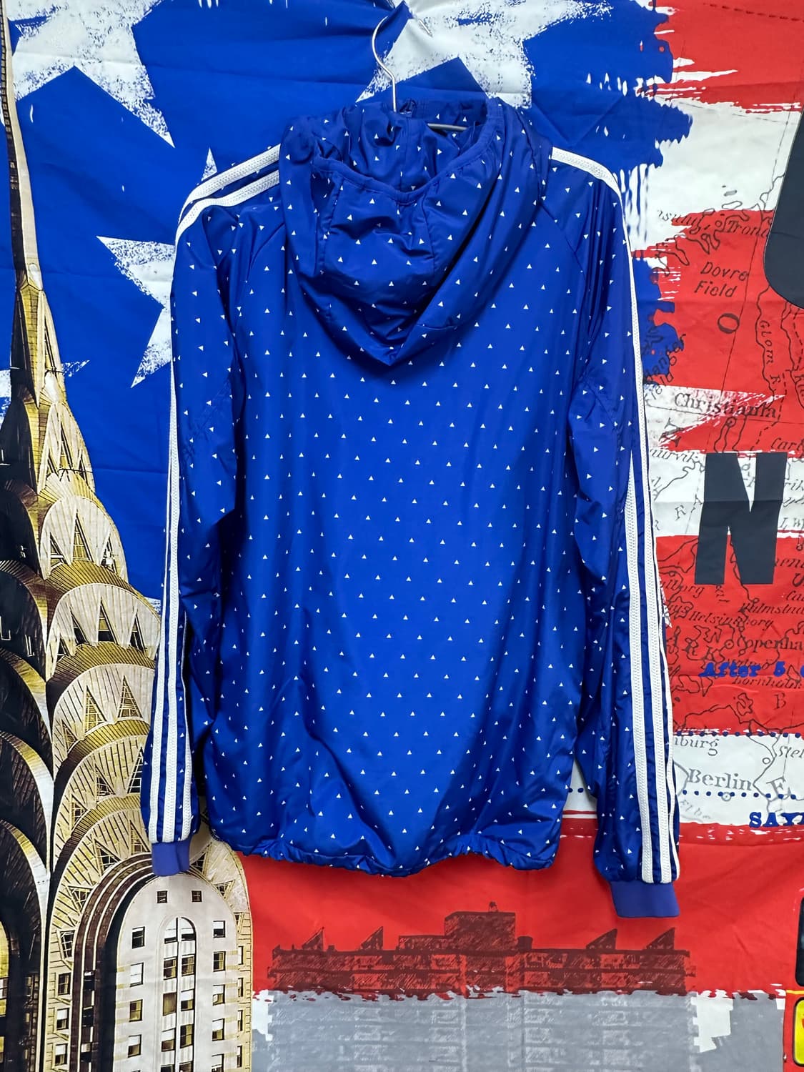 새상품급 퍼럴x아디다스 오버핏 바람막이 기모점퍼s90 상품이미지5