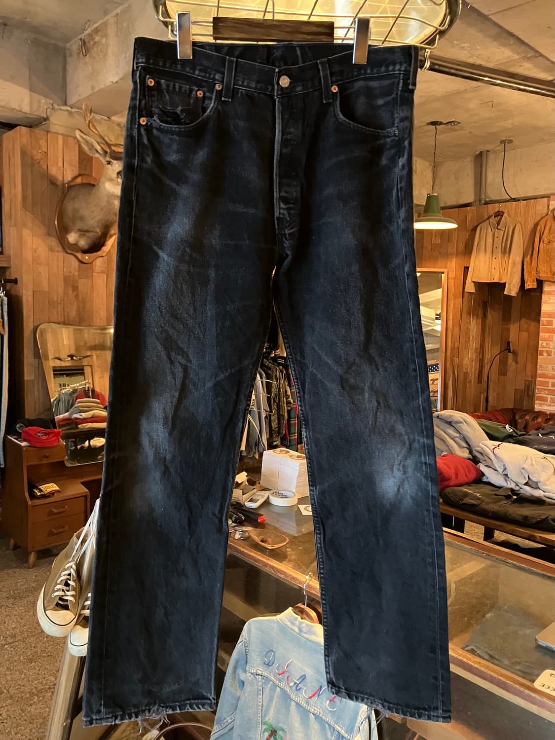 90s USA Levis 501 0660 Black Denim Pants 상품이미지2