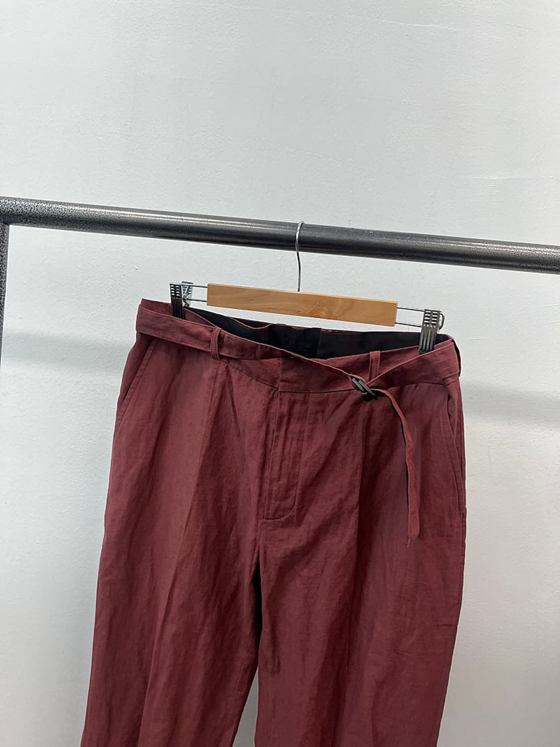 33-34) 랑방 버건디 벨티드 팬츠  상품이미지5