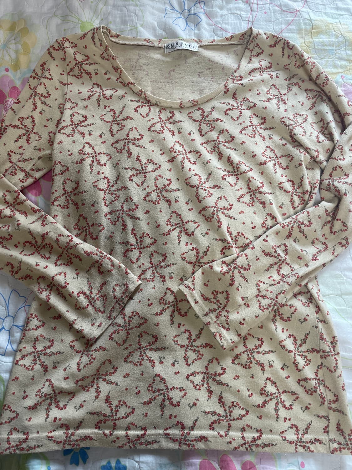 리본이너티+반팔면블라우스세트 상품이미지3