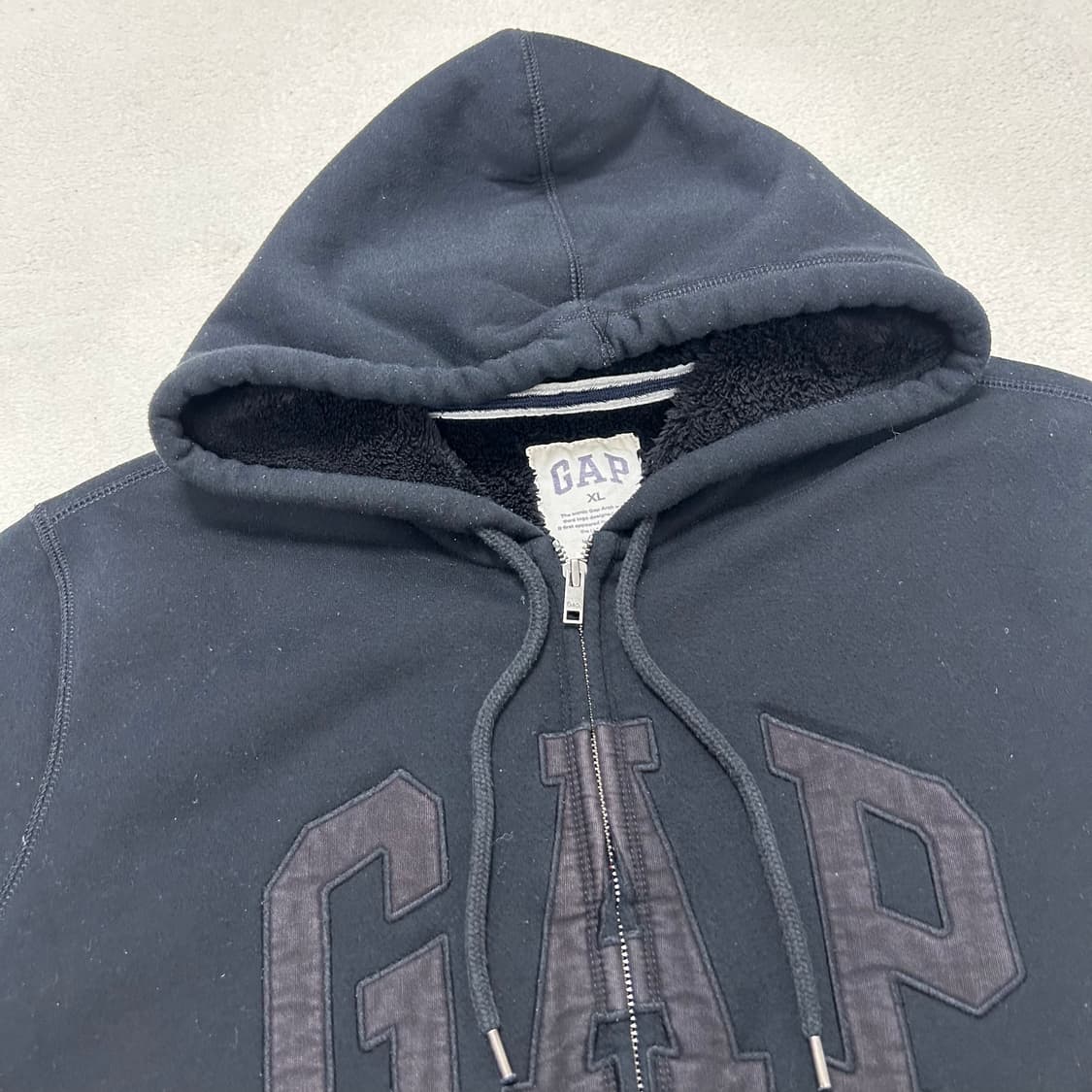 GAP black fleece hood zip-up 상품이미지5