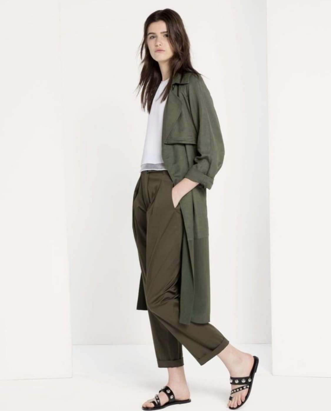 산드로 비스코스 린넨 트렌치코트 상품이미지2