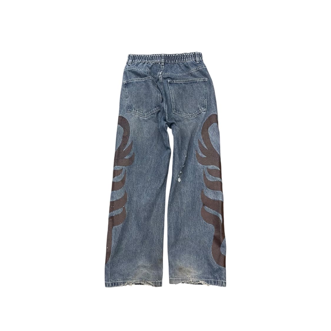 엑스톤즈 플라워 와이드 데님팬츠 상품이미지3