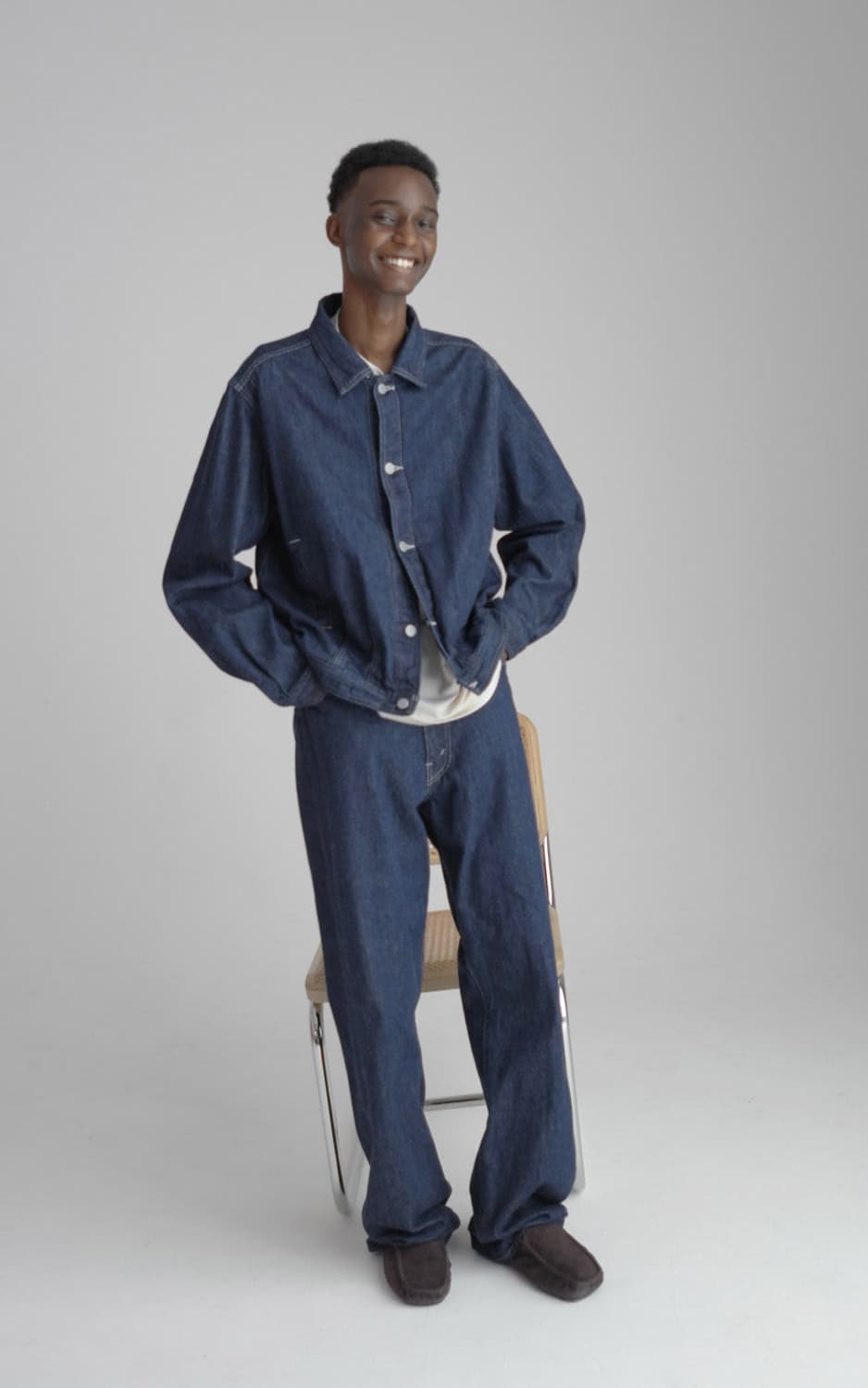 [3] 오라리 셀비지 라이트 데님 팬츠 인디고 상품이미지4