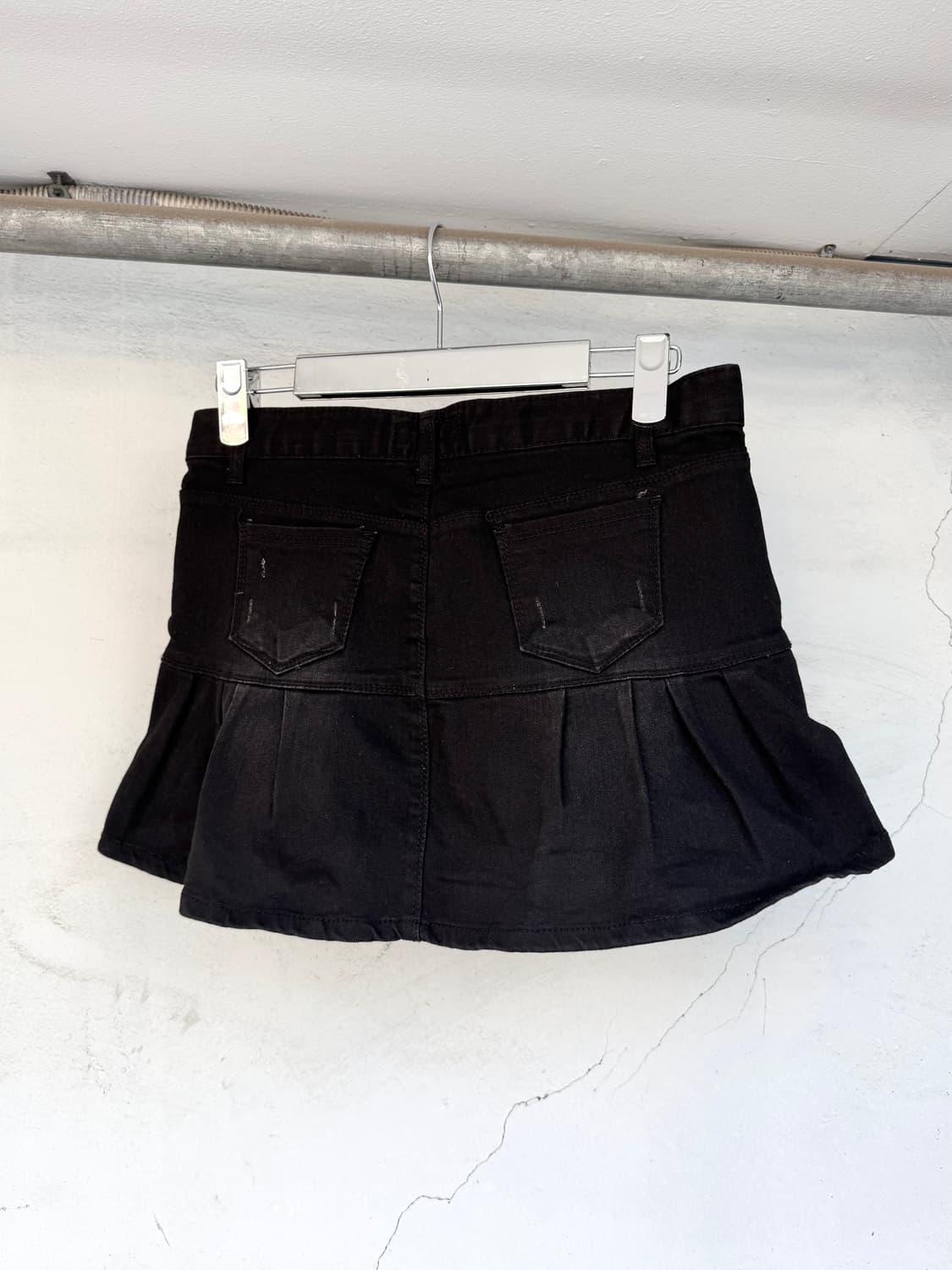Black denim flared skirt 상품이미지3