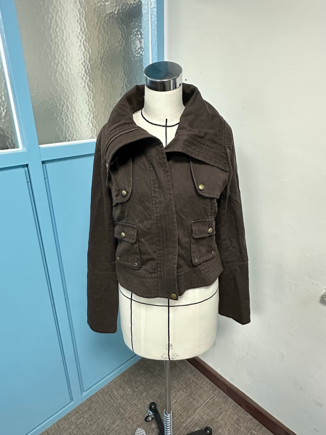 Y2k 일본빈티지 펑크 자켓 브라운 바이커 자켓 상품이미지3