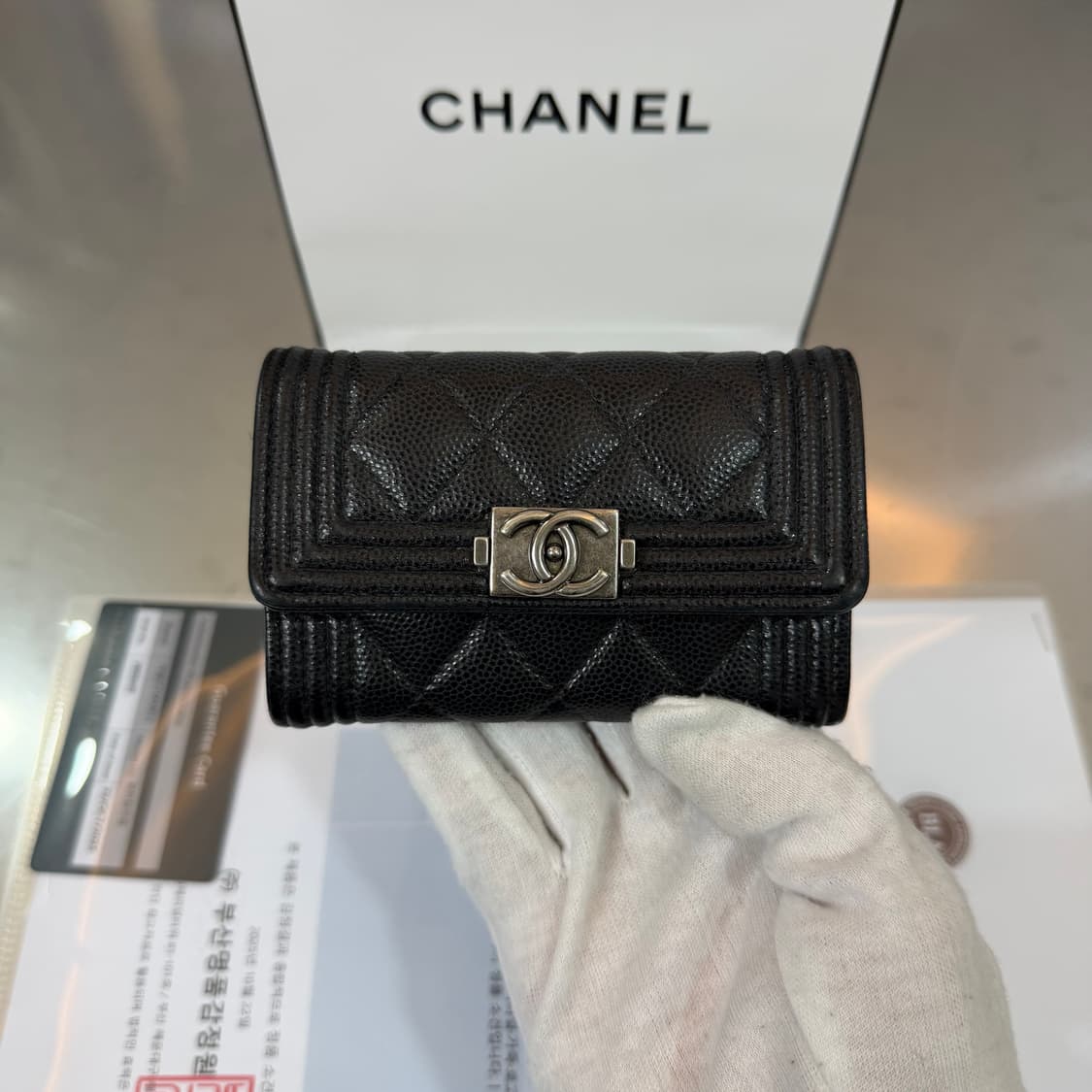 [리오브] 샤넬 CC 로고 보이 캐비어 플랩 카드지갑 상품이미지2