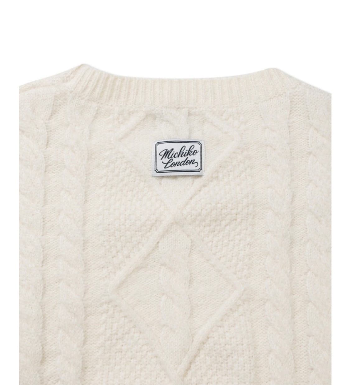 미치코런던 코시노 피셔맨 울 니트 아이보리 상품이미지3