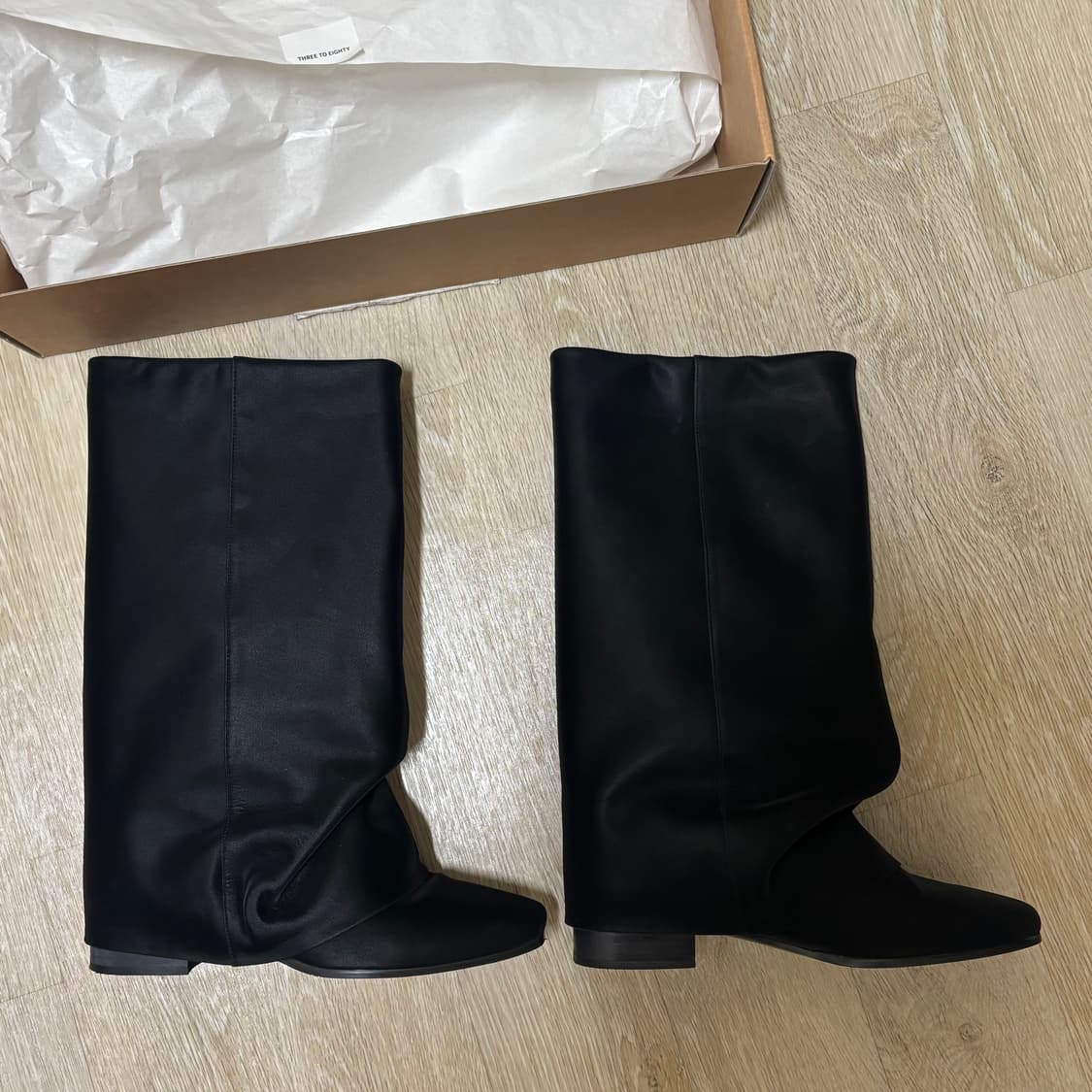 쓰리투에이티 링클 레더 부츠 245 블랙 상품이미지5