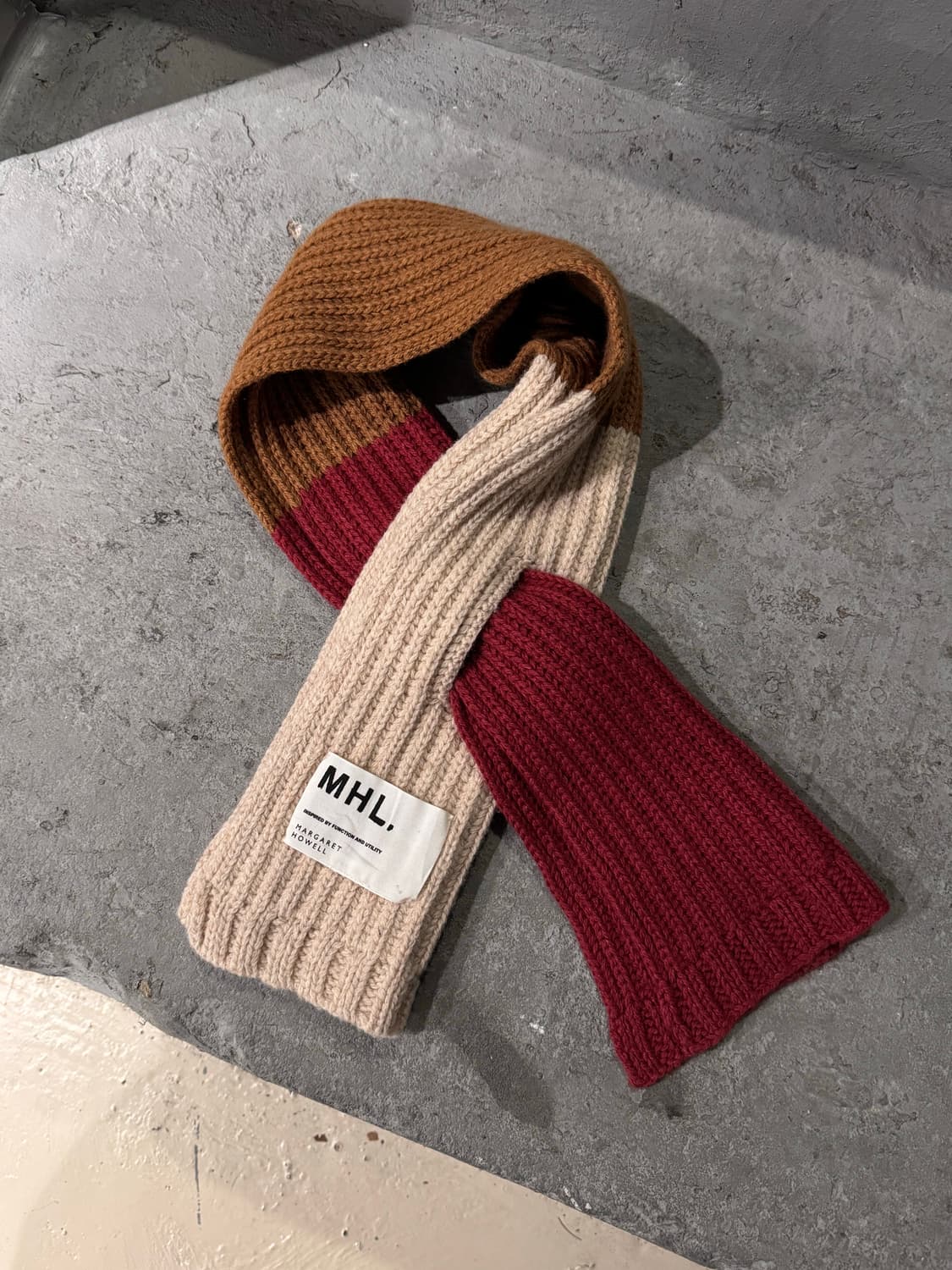 MHL 마가렛호웰 컬러블럭 울 머플러 상품이미지1