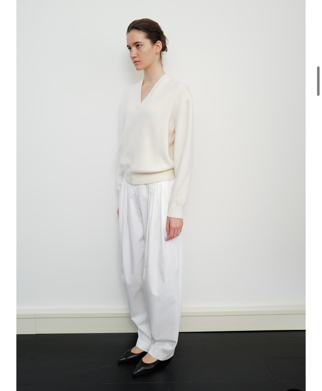 문달 Cotton Volume Tuck Pant 아이보리 S 코튼팬츠 상품이미지6
