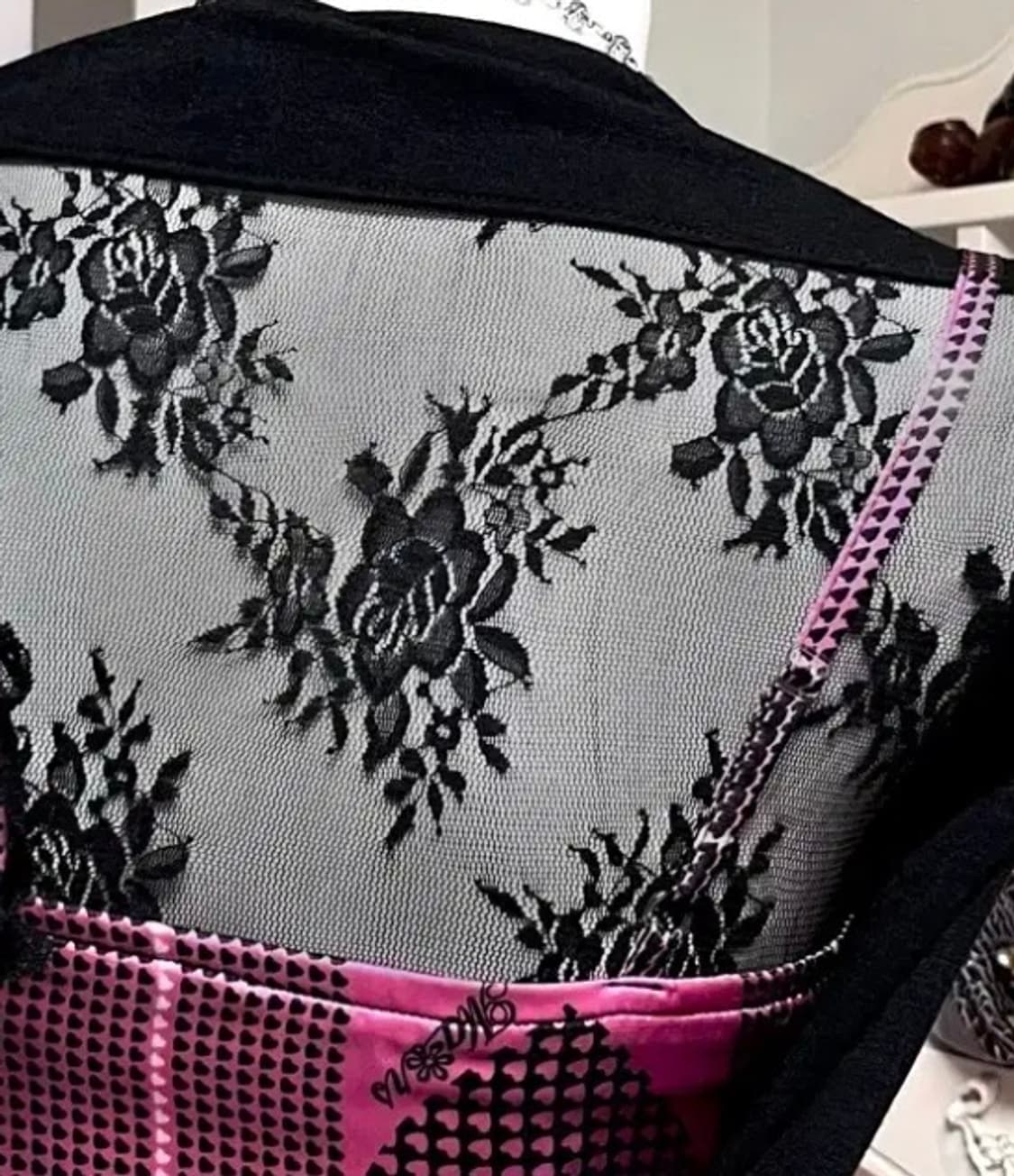 ma*rs 마즈 탑 갸루 블랙 핑크 아게하 상품이미지4