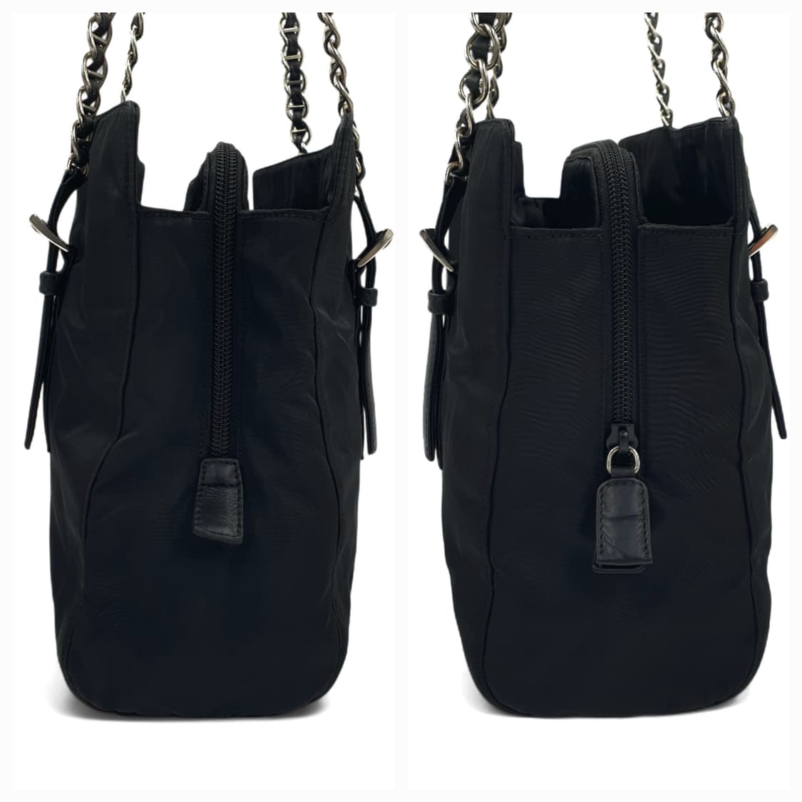 프라다 삼각로고 은장 체인 블랙 숄더백 상품이미지3