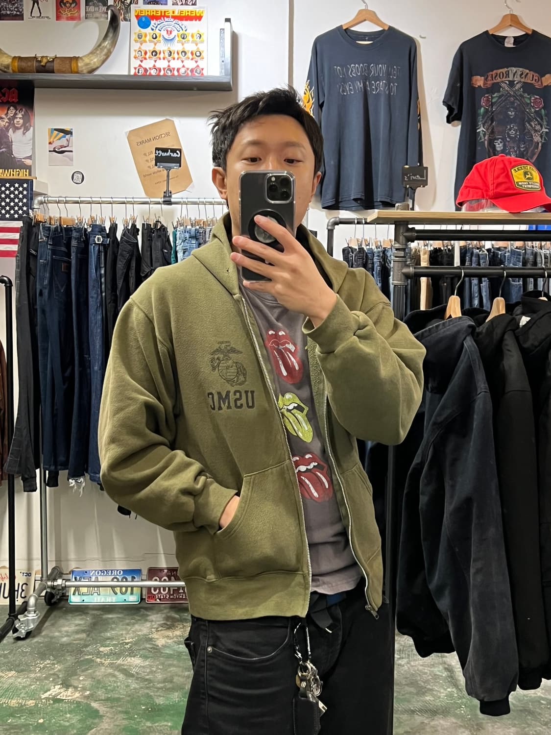 90's [M] 미군 해병대 USMC 풀집 후디 SOFFE 빈티지 군복 상품이미지3