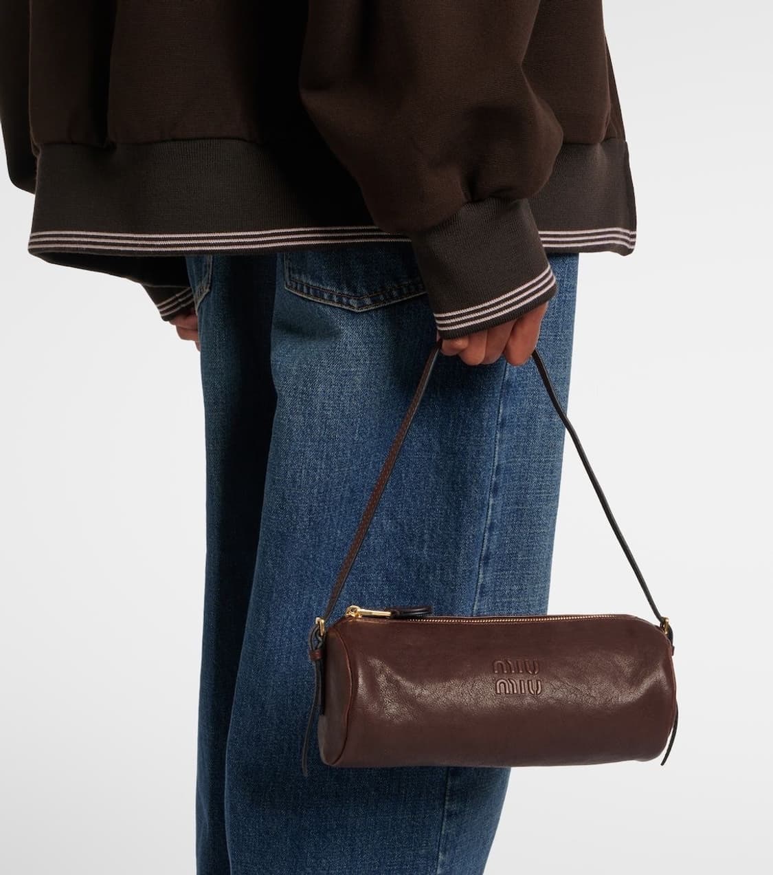 미우 미우 나파 레더 파우치 브라운 Miu Miu Nappa Leathe 상품이미지4