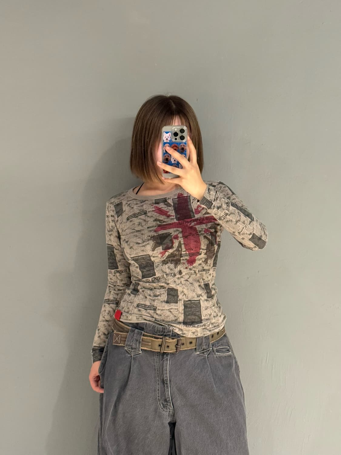 newspaper uk flag printing long sleeve 상품이미지2