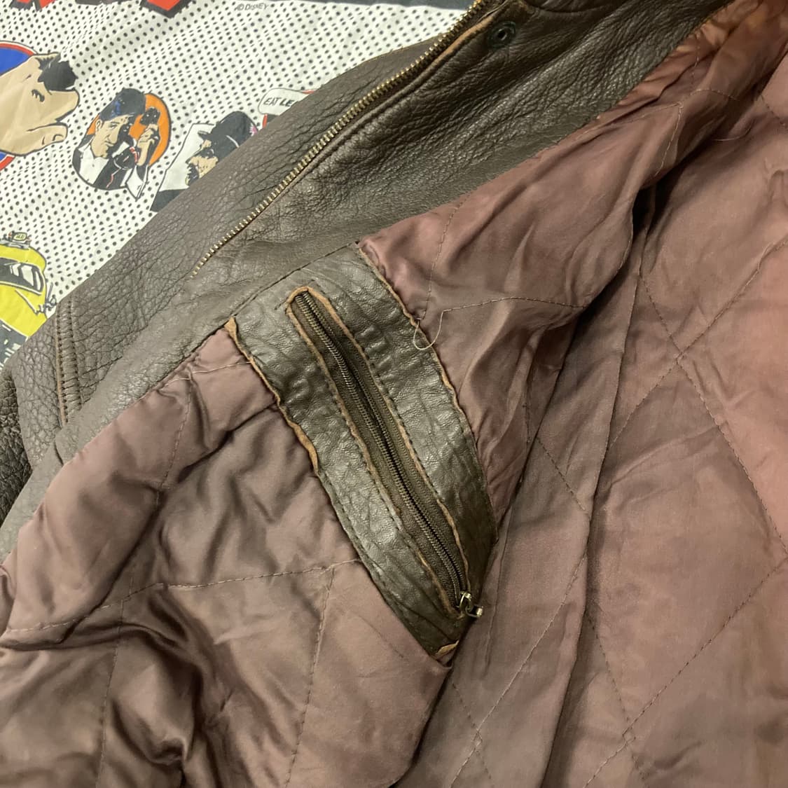 80s~90s 일본 빈티지 a2 a-2 양가죽 레더자켓 상품이미지6