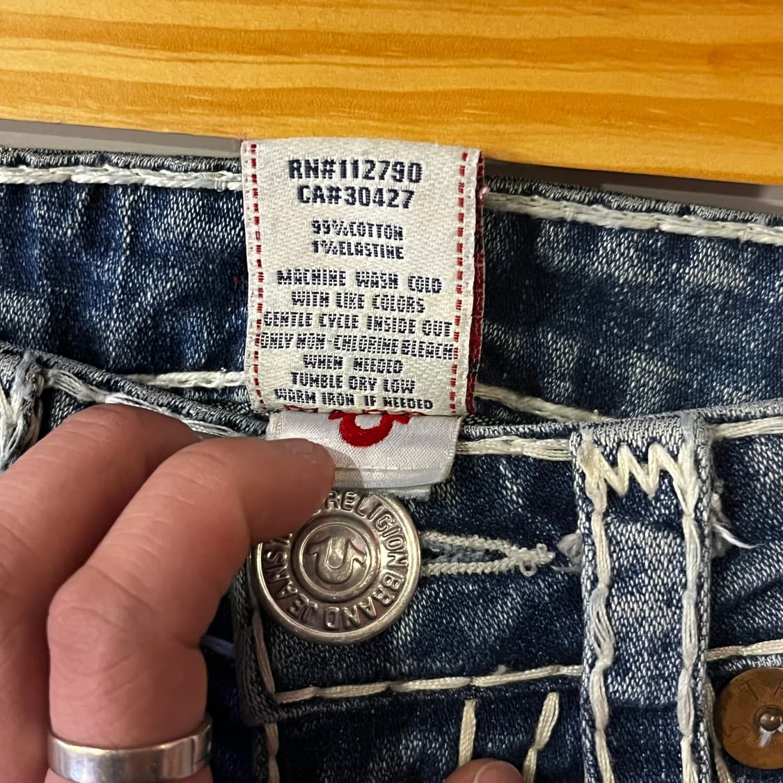 트루릴리젼 빌리 슈퍼 티 중청 스티치 부츠컷 데님팬츠 26 상품이미지6