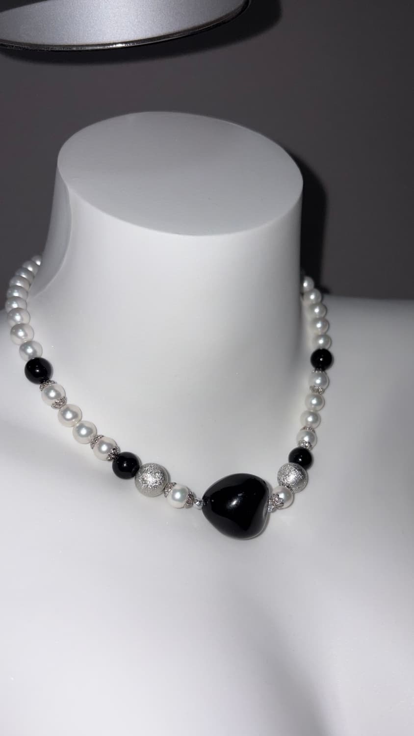 Mono Heart Pearl Choker 상품이미지1