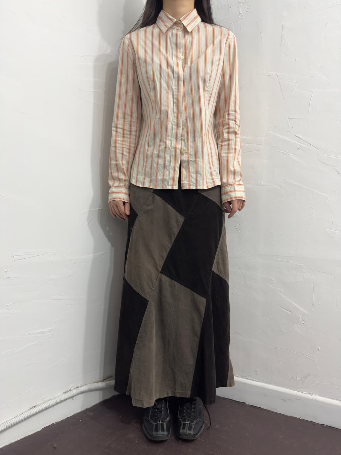 corduroy patch design skirt 상품이미지4