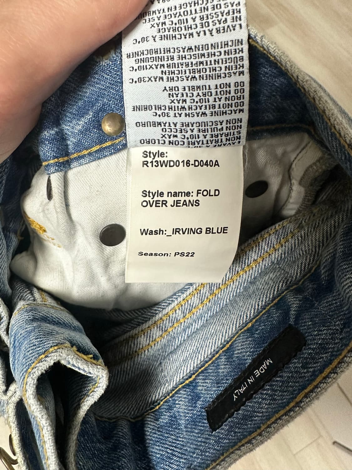 R13 데님 24사이즈 1회착 상품이미지5