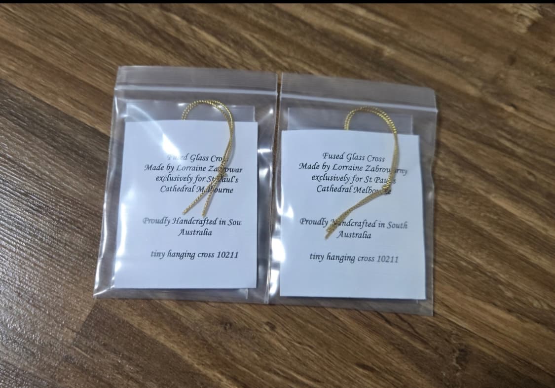 호주산 유리 십자가 오너먼트 2개 일괄 - 커플템 [미개봉 새상품] 상품이미지3