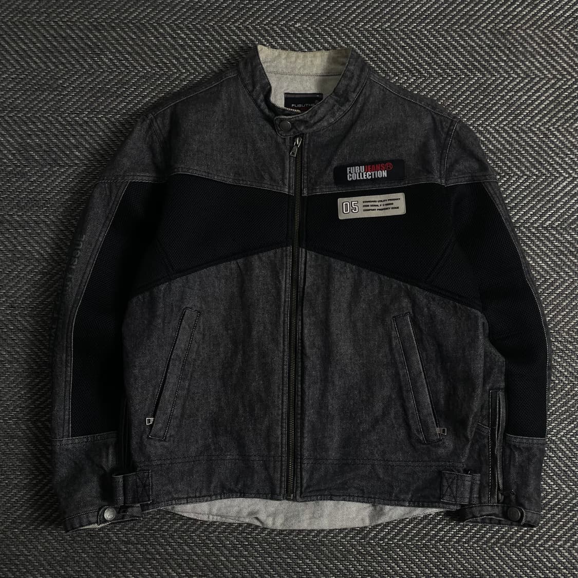 00s 후부 올드스쿨 흑청 데님 바이커 자켓 y 3576 상품이미지2