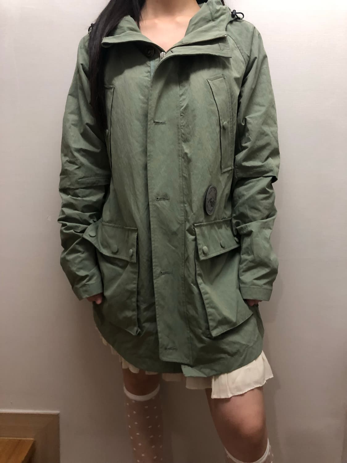 빈티지 카키 롱 점퍼 상품이미지2