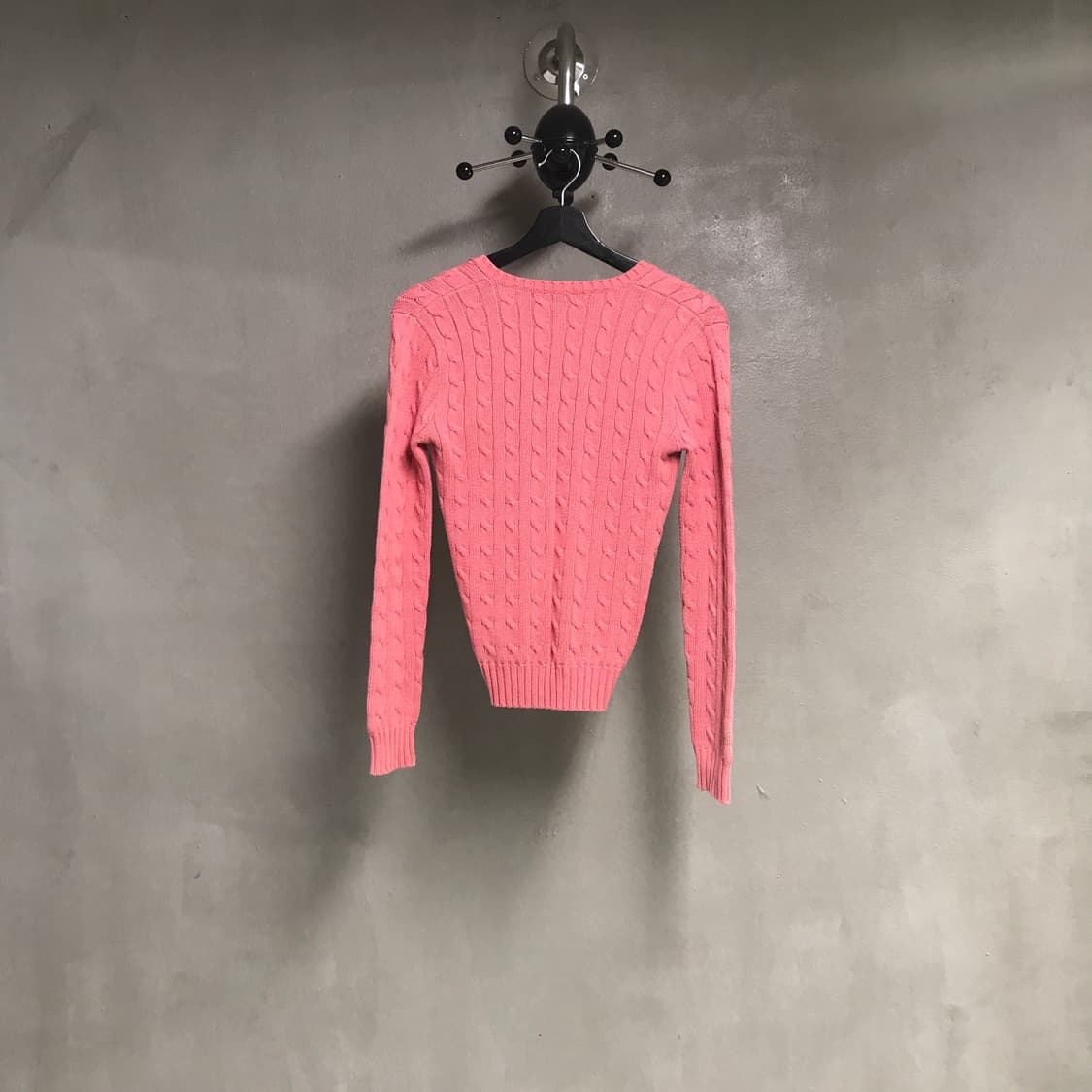 폴로 랄프로렌 케이블 브이넥 니트 핑크 S(W) 상품이미지6