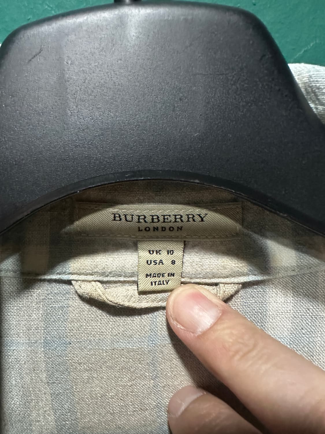 버버리 린넨 체크 롱셔츠  상품이미지4