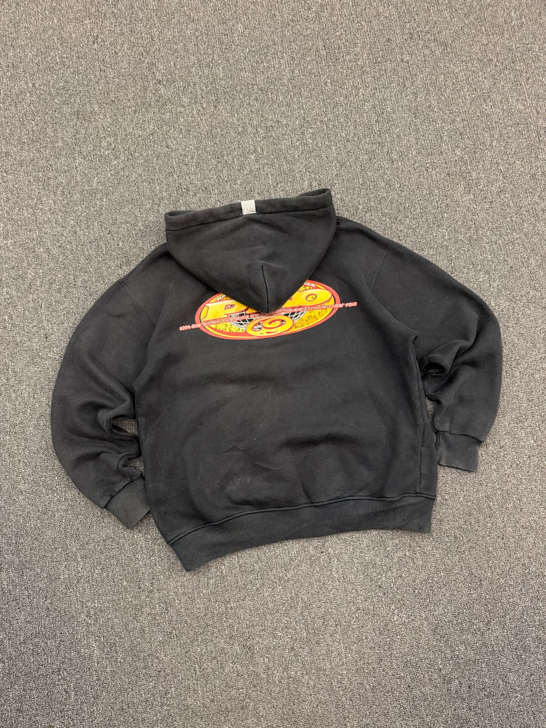 M)PIKO 빈티지 플리스 백프린팅 블랙 후드집업 상품이미지4