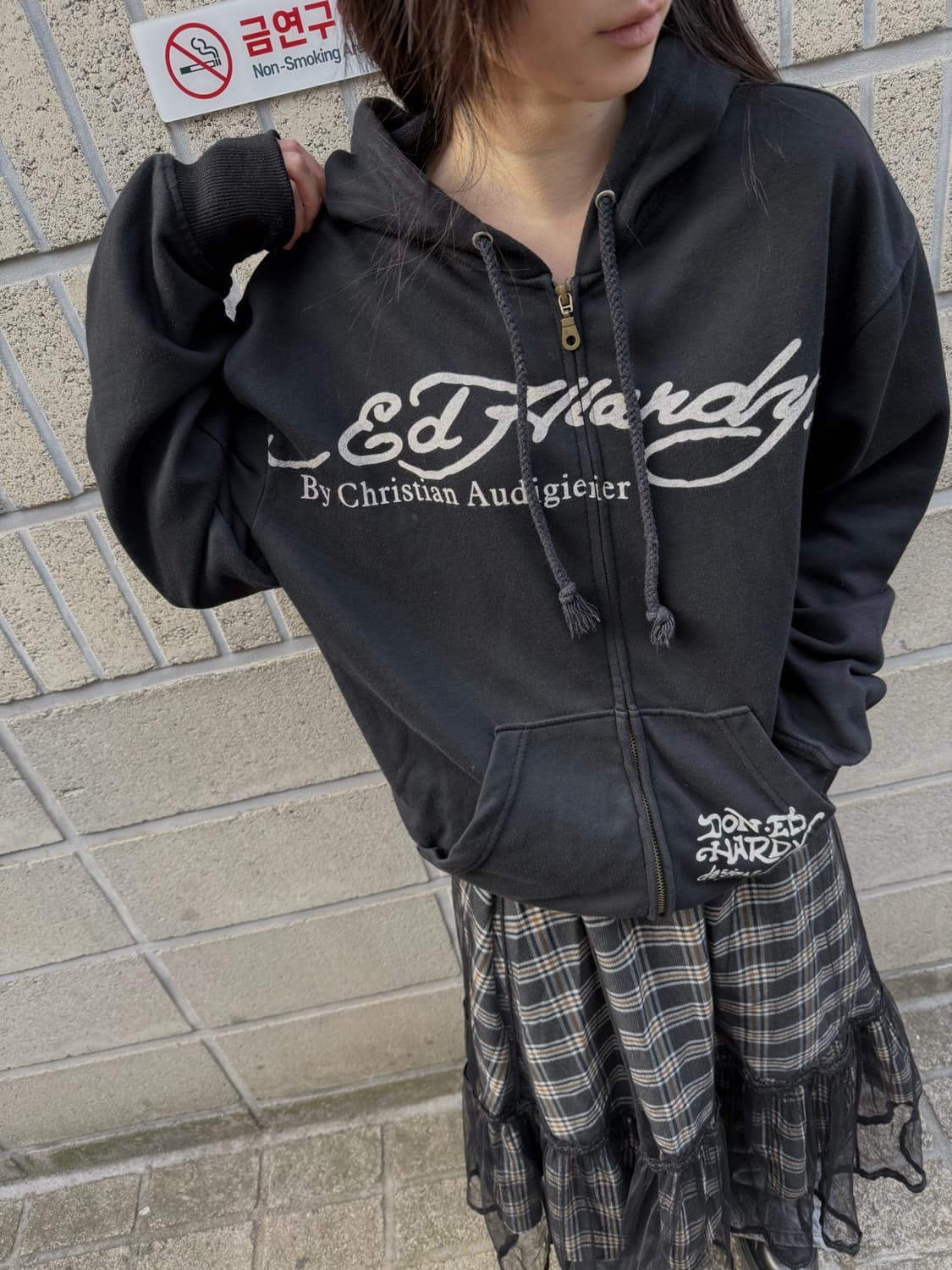 에드하디 올드스쿨 아트워크 후드집업 상품이미지4