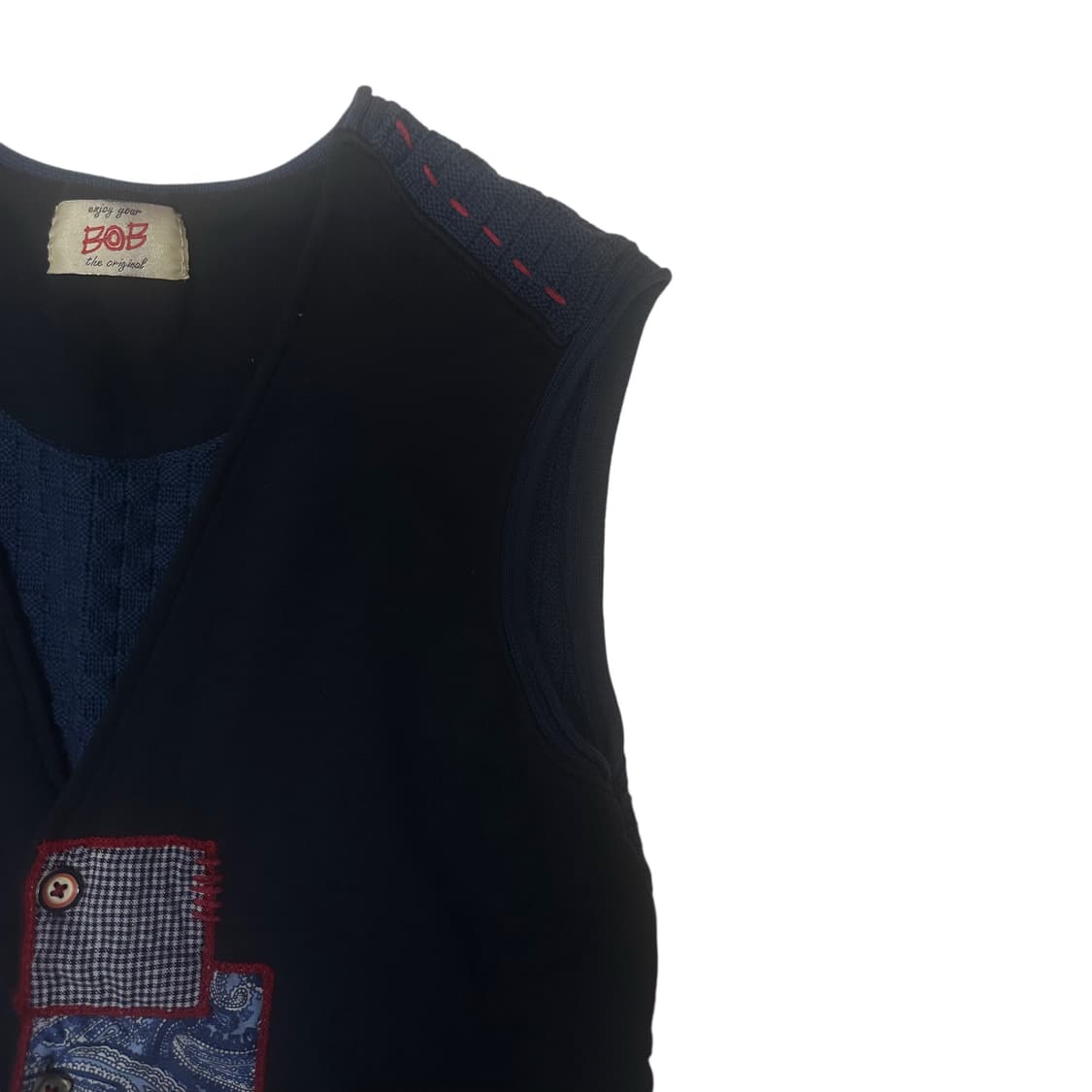 BOB 패치워크 니트조끼베스트 95 상품이미지2