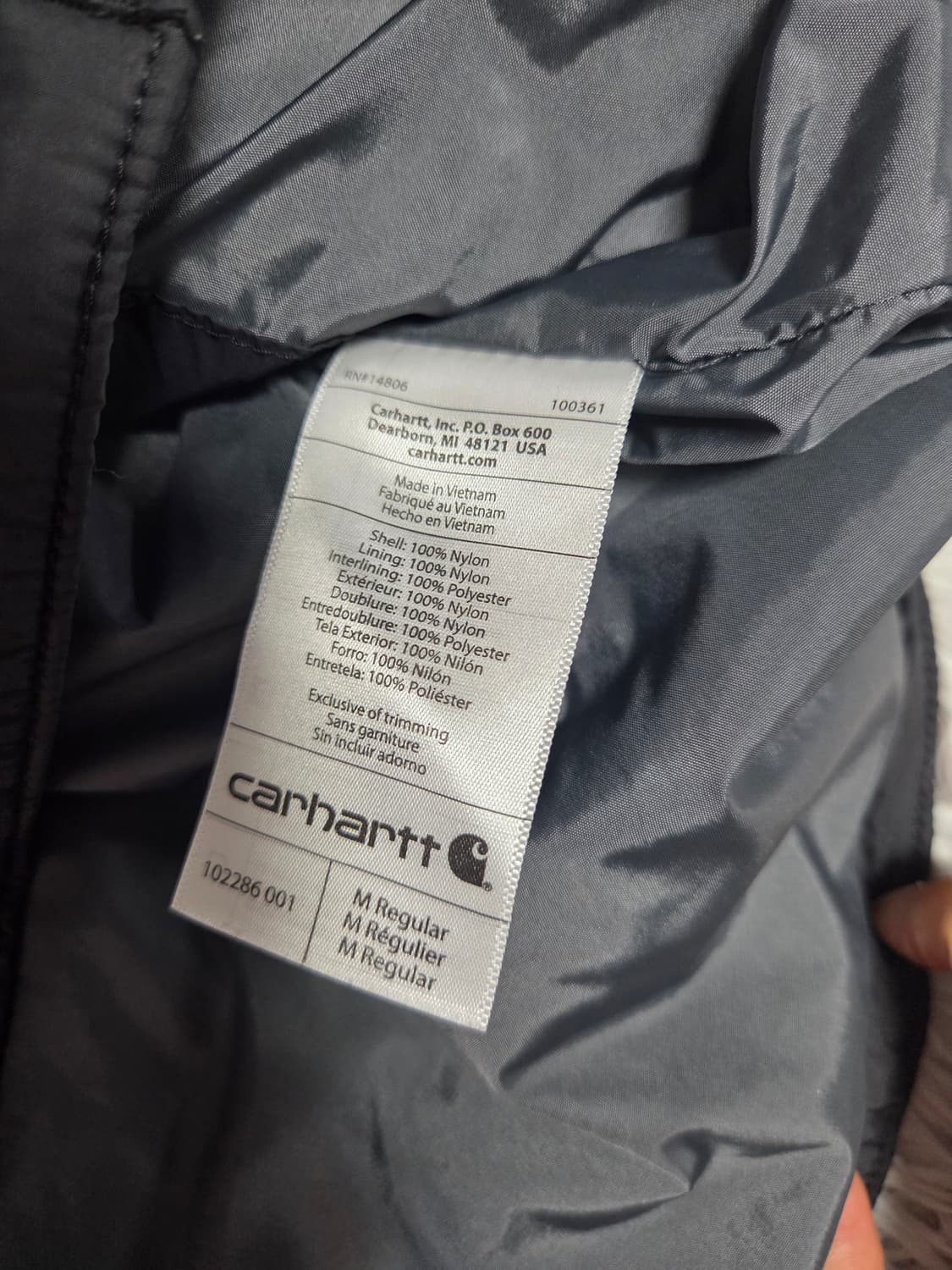 Carhartt 칼하트 블랙컬러 경량 베스트 집업 상품이미지4