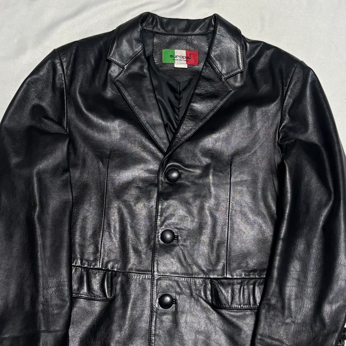 100 빈티지 블랙 가죽 블레이져 상품이미지1