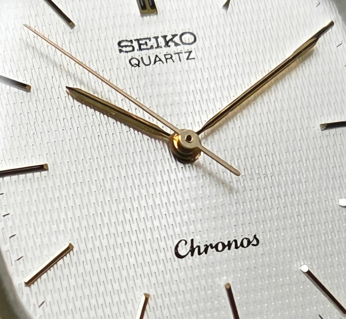 레어] 빈티지 세이코 크로노스 옥타곤 실버입체판 로얄오크베젤 슬림쿼츠 상품이미지2