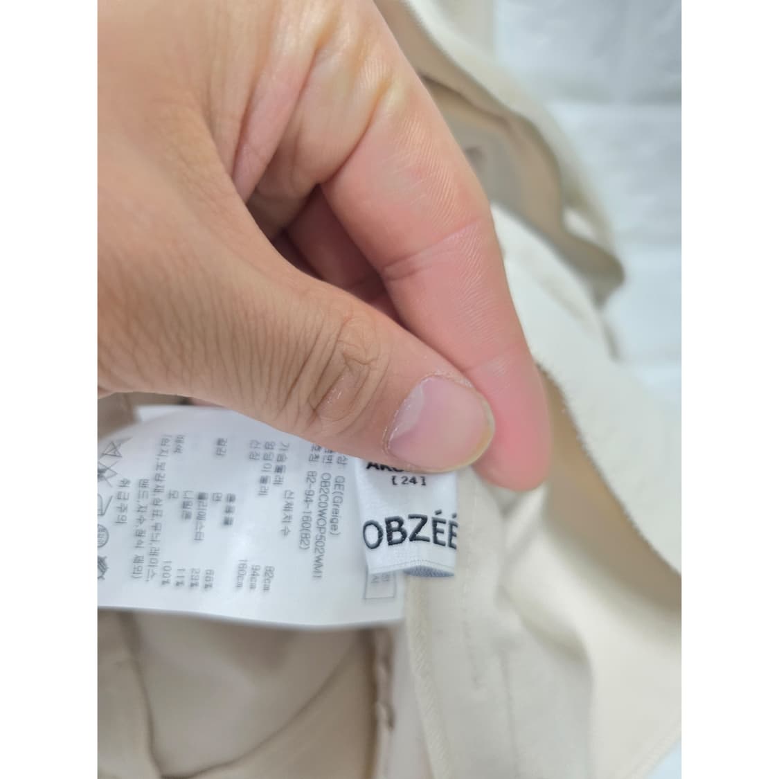22s 한섬 오브제 베이지 후드 롱 원피스 M 상품이미지2